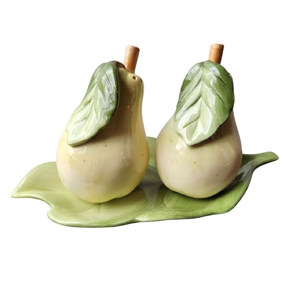 Vintage Fitz and Floyd Sommer Hill Salt and Pepper Shakers Shaker Set With Tray, - Picture 1 of 6